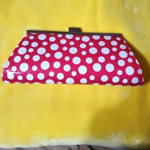Neiman Marcus Pink Polka Dot Cute Quirky Clutch with Chain